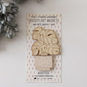Monstera wooden magnets