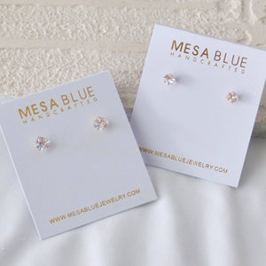 CZ Pave Stud Earrings: 6mm