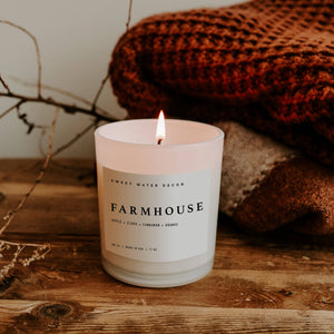 Farmhouse 11 oz Soy Candle - Fall Home Decor & Gifts