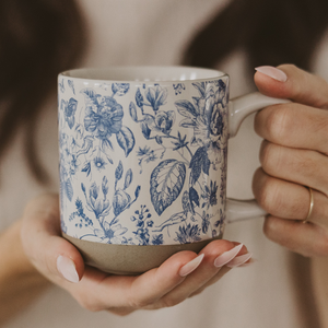 *NEW* Blue Delft Stoneware Coffee Mug - Spring Home Decor