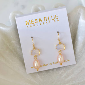 Opalite and Blush Pearl Earrings