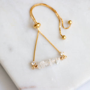 Moonstone Chip Adjustable Bracelet