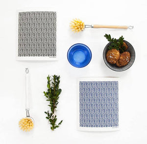 Swedish Dishcloth - New Leaves - Blue: Blue