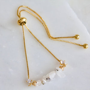 Moonstone Chip Adjustable Bracelet
