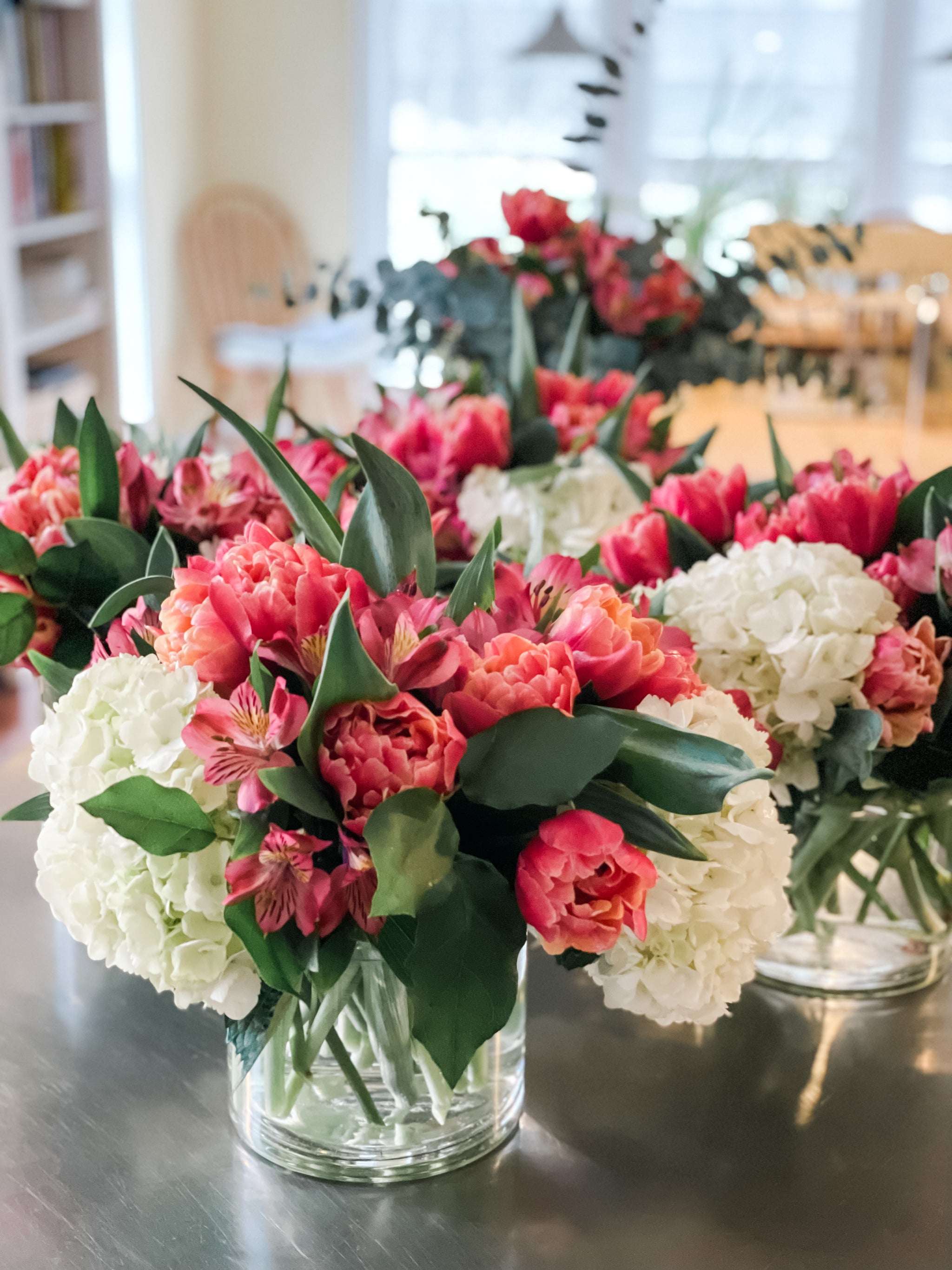 Glass vase Garden Arrangement - Centerpiece - Olivia's Flower Truck