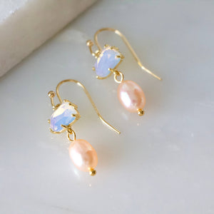Opalite and Blush Pearl Earrings