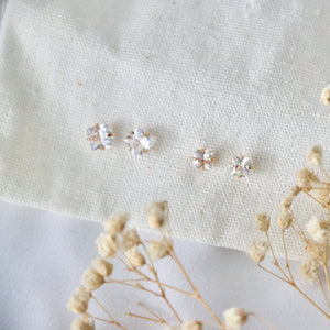 CZ Pave Stud Earrings: 6mm