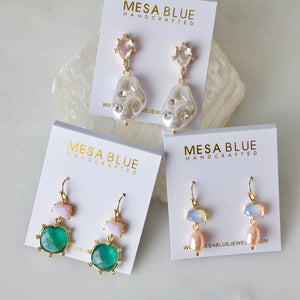 Opalite and Blush Pearl Earrings
