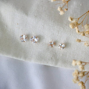 CZ Pave Stud Earrings: 6mm