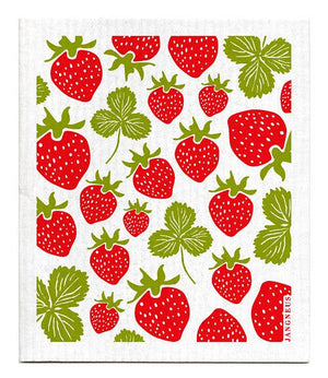 Swedish Dishcloth - Strawberries - Red: Red