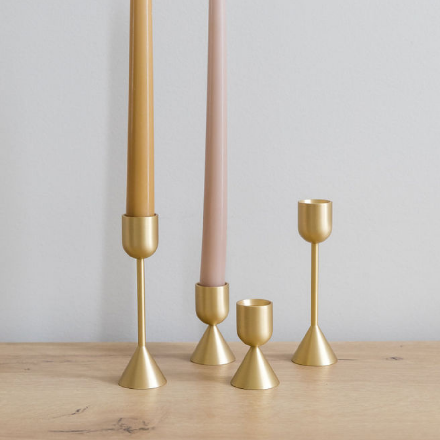 Golden Light Brass Candlestick Holder | Taper Candle Holder- Tall