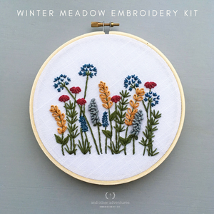 Beginner Embroidery KIT - Winter Meadow