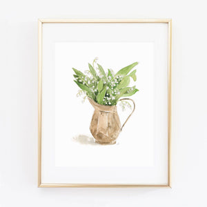 lily of the valley bouquet art print