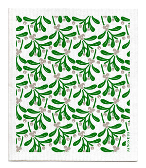 Swedish Dishcloth - Mistletoe - Green: Green