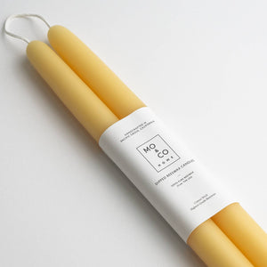 100% Beeswax Dipped Candles | Natural Gold